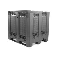 Caisse palette pliable en plastique - 120 x 100 cm - Hauteur 80 à 125 cm - Capacité 681 à 1174 litres - Fond et parois pleins ou ajourés_5
