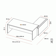 Bureau d'angle T45 avec desserte - Quadrifoglio - 212, Gauche, Orme_4
