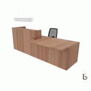 Banque d'accueil design avec accès PMR Z2 - Officity - 206, Droite, Noyer Canaletto_4