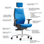 Fauteuil de bureau ergonomique, avec 3 mécanismes synchrones pour l'individualiser - SHAPE-XTL_4