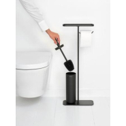 Brabantia MindSet Serviteur de toilettes -Mineral Infinite Grey avec étagère, porte-rouleau et brosse de toilettes_4