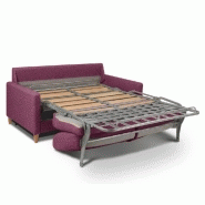 Canapé convertible OGGETTO - Matelas 16 cm - Système express - Sommier à lattes 120 cm - Tweed rose - RENATONISI_4