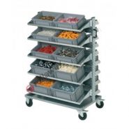 Chariot porte bac Smart 102 - avec bacs à bec - acier galvanisé RAL7000 - dimensions 1023x613x1430 mm - capacité 300 kg_4