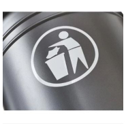 Corbeille publique Vanoise - 40 Litres - Acier avec pied latéral cintré - Verrouillage par serrure et clé triangle_4