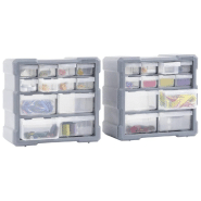 Vidaxl organisateurs multi-tiroirs avec 12 tiroirs 2 pcs 26,5x16x26 cm 147582_4