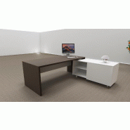 Bureau d'angle T45 avec desserte dos design - Quadrifoglio - 212, Droite, Eucalyptus et blanc_4
