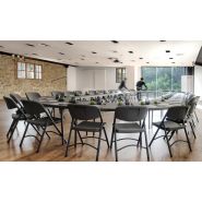 Table pliante - Polyéthylène pur - Antichoc, hydrofuge et UV - Acier indestructible - Dimensions 183x76,2x74 cm ou 152,4x76,2x74 cm_4