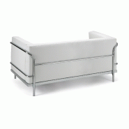 Canapé d'accueil en cuir noir ou blanc 2 places So Spinea - L01_4