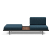 Canapé convertible design Puri - Innovation Living - 195x80 cm - tissu Argus Navy Blue avec table en noyer_4
