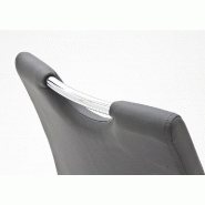 Lot de 4 chaises Kilou - tissu gris avec piètement luge en tube laqué noir mat - design chic_4