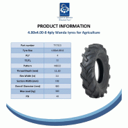 4.80/4.00-8 Open Centre Tyre  Tube TR13 Cleated Rotovator Lug Industrial H8022_4