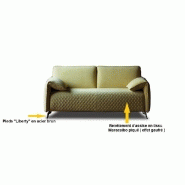 Canapé convertible EPSILON 140x195 cm - Tissu Maracaïbo vert anis - Assise piquée - Fabrication italienne_4