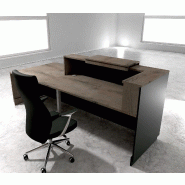 Bureau d'accueil ergonomique et Design Delta - 242, Droite, Noir, Oui, Chêne grisé_5