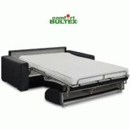 Canapé convertible VOLOUTO - Matelas Comfort BULTEX® 140x195 cm - Sommier lattes RENATONISI - Velours gris graphite_4