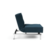 Fauteuil design convertible lit Splitback Chrome - tissu Argus Navy Blue - 90x115 cm - Innovation Living_4