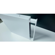 Enseigne drapeau caisson carrée en composite Dibond 3 mm avec supports en aluminium réglables_4