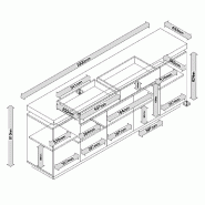 Buffet Romina 5 portes 2 tiroirs - laqué blanc mat avec plateau en chêne noueux huilé - LED intégré_4