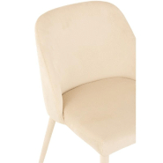 Chaise de réunion Cheza beige - tissu velours ultra doux - piétement métallique - assise rembourrée_4