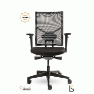 Fauteuil de bureau haut de gamme avec dossier résille - Noir_4