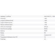 266168w - Cuve IBC produits dangereux - 1000 litres - Palette PE - Ouverture DN 225 - Sortie DN 50 - Certification UN 31HA1/Y_4