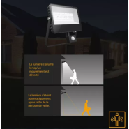 Projecteur LED en applique avec détecteur de mouvement - 20W à 30W - DETEC - Étanche IP65 - 140 Lumens/W_4