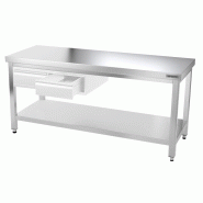 Tables Inox centrales Premium avec Etagère - P 600 mm | Ggm - 1500_4
