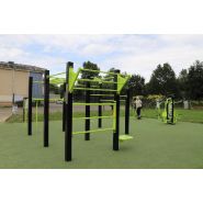 Station MIX V2 avec barres de traction, anneaux et pont de singe - Gamme Street Workout DAMAPRO_4