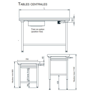 Table de tri et de pliage stable avec piétement renforcé