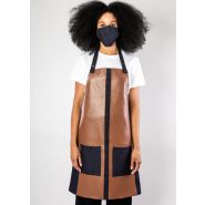 Tablier à bavette - modèle cannes en denim avec empiècement cuir ou simili-cuir - personnalisable et fabriqué en France_4