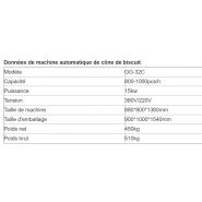 Machine haute capacité pour cônes de glace en biscuit