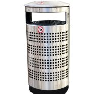 Poubelle publique en inox - robuste et design - disponibles en plusieurs contenances et options_4