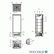 Vitrine réfrigérée murale positive 1 porte vitrée - 459 L - Noir | Tefcold - AtomMaxiC1DB_4