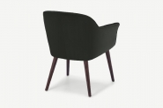 Fordell - Chaise à accoudoirs en velours gris colline - Pieds en hêtre - Confort et design sophistiqué_4