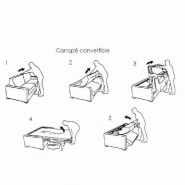 Canapé-lit DREAMER Express - Sommier à lattes 120 cm - Microfibre taupe - Matelas 16 cm_4