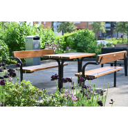 Table publique Rörkröken réf 8037006 - Hags - Brun/noir - Scellement béton_4