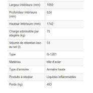 116981w - Armoire de sécurité coupe-feu G 1201, 3 étagères réglables, portes battantes auto-fermantes - résistance 90 minutes EN 14470-1_4