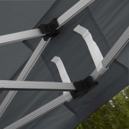Tente pliante 4x4m grise - aluminium hexagonal 40mm - toit imperméable PVC 300g/m²_4