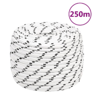 Vidaxl corde de bateau tressé blanc 14 mmx250 m polyester 152782_4