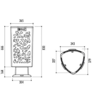 Corbeille publique Scuderia - plastique - Polyéthylène haute densité - 57,5 litres - anti-UV et anti-graffitis_4