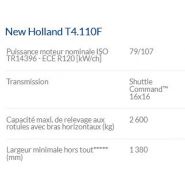 T4.110F tracteur agricole - New Holland - puissance max 79/107 kW/ch - cabine VisionView™, moteur FPT F5C Tier 4A, transmission Dual Command™_4