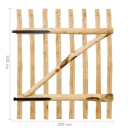 Vidaxl portillon simple de clôture bois de noisetier 100x120 cm 142592_4