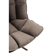 Fauteuil relax pivotant Pietra - tissu gris foncé métallisé avec piètement étoile en métal noir_4