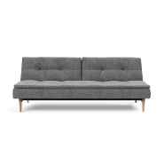 Canapé design Dublexo Styletto - Convertible lit 115x210 cm - Pieds chêne naturel - Tissu Twist Charcoal_4