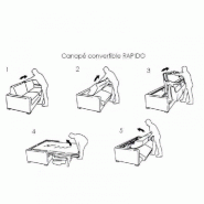 Canapé convertible d'angle Nordic - Matelas 16 cm - Système express - Sommier lattes Renatonisi - Tweed bleu azur - Couchage 140x197 cm_4