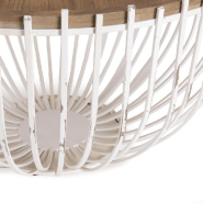 CORVIE  TABLE BASSE RONDE 83*83  AVEC PLATEAU NATUREL ET PIÉTEMENT EN MÉTAL BLANC_4