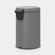 Poubelle à pédale NewIcon 12 litres - Mineral Concrete Grey - Brabantia - Petite taille, pédale en acier inoxydable, couvercle anti-odeurs et système anti-basculement_4