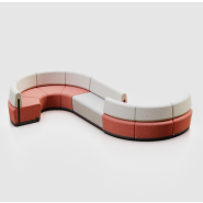 Canapé scolaire modulaire incurvé avec dossier - Base disponible en 3 couleurs - Kalin Curved Complete_4