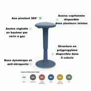 Tabouret de bureau ergonomique DOT - Blanc 010_4