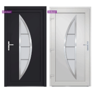 Vidaxl porte d'entrée anthracite 108x208 cm pvc 3187878_4