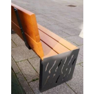 Banc public Venise - lames en bois - 1800 mm - structure en acier_4